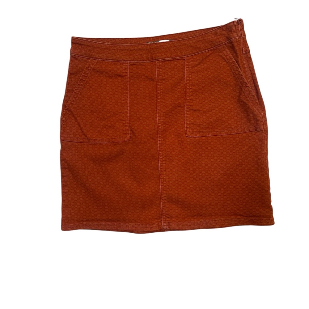 prAna Mini Skirt Size 4 Rust Orange Textured Stretch Casual - Picture 2 of 7